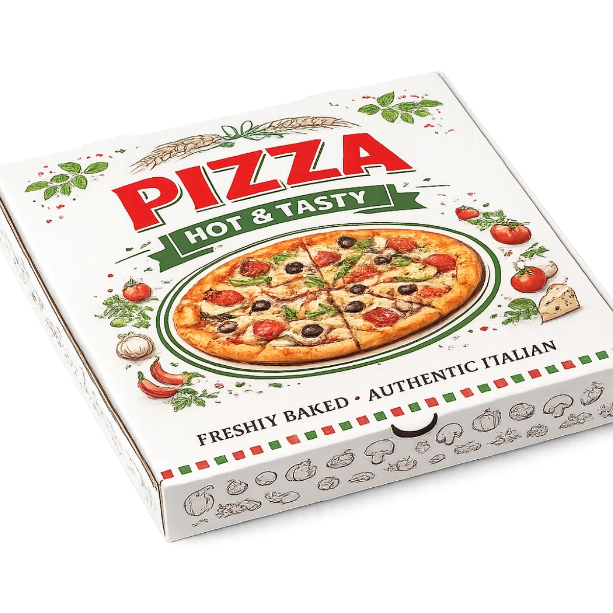 White Custom Pizza Box